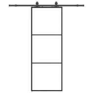 Плъзгаща се врата с обков черна 76x205 см ESG стъкло