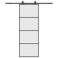 Плъзгаща се врата с обков черна 76x205 см ESG стъкло