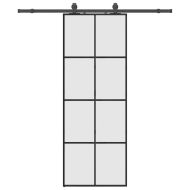 Плъзгаща се врата с обков черна 76x205 см ESG стъкло