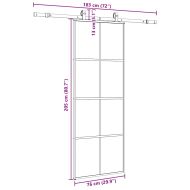 Плъзгаща се врата с обков черна 76x205 см ESG стъкло