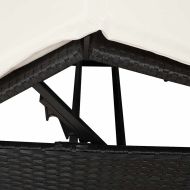 Двойно шезлонг С завеси Топло бяло 205 x 129 x 200 см полиратан