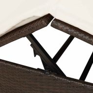 Двойно шезлонг С завеси Топло бяло 205 x 129 x 200 см полиратан