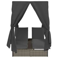 Двойно шезлонг С завеси Сив 205 x 129 x 200 см полиратан