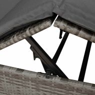 Двойно шезлонг С завеси Сив 205 x 129 x 200 см полиратан