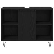 Комплект мебели за баня с рафт 3 pcs Черния дъб Инженерно дърво