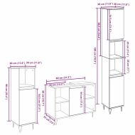 Комплект мебели за баня с рафт 3 pcs Черния дъб Инженерно дърво