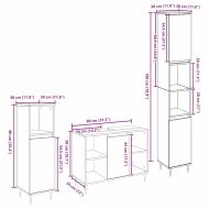 Комплект мебели за баня 3 pcs Старо дърво Инженерно дърво