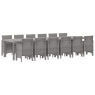 Комплект за хранене в градината 13 pcs Светлосиво Ратан Polt