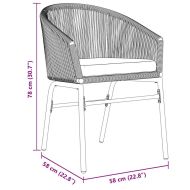 Комплект за хранене в градината 7 pcs Черно полиратан