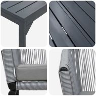 Комплект за хранене в градината 7 pcs Сив полиратан