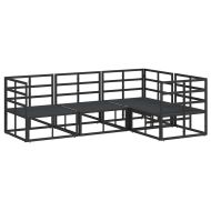 Градински Софа Комплект с възглавница 4 pcs Черно Алуминий