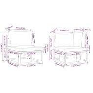 Градински Софа Комплект с възглавница 8 pcs Черно Стомана