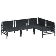 Градински Софа Комплект с възглавница 4 pcs Черно Стомана