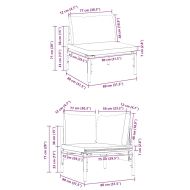 Градински Софа Комплект с възглавница 9 pcs Черно Стомана