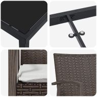 Комплект за хранене в градината 7 pcs Кафяв и черен ПЕ ратан