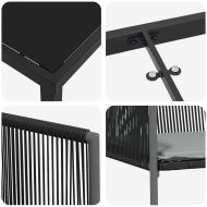 Комплект за хранене в градината 5 pcs Черно ПЕ ратан