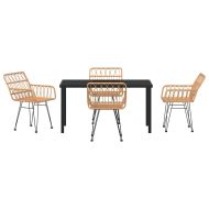 Комплект за хранене в градината 5 pcs Кафяво