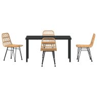 Комплект за хранене в градината 5 pcs Кафяво