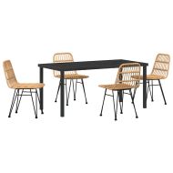 Комплект за хранене в градината 5 pcs Кафяво