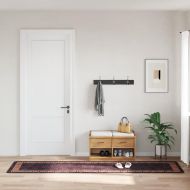 Килим, миещ се, черно и златисто, 80x300 см
