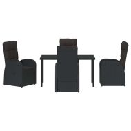 Комплект за хранене в градината 5 pcs Черно полиратан