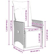 Комплект за хранене в градината 5 pcs Черно полиратан