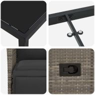 Комплект за хранене в градината 5 pcs Сив полиратан