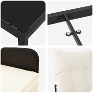 Комплект за хранене в градината 5 pcs Черно полиратан