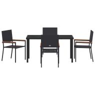 Комплект за хранене в градината 5 pcs Черно полиратан