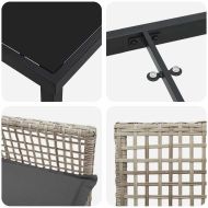 Комплект за хранене в градината 5 pcs Светлосиво полиратан