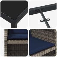 Комплект за хранене в градината 5 pcs Сив полиратан