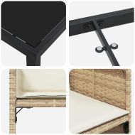 Комплект за хранене в градината 5 pcs Бежово полиратан