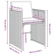 Комплект за хранене в градината 5 pcs Светлосиво полиратан