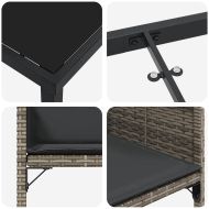 Комплект за хранене в градината 5 pcs Сив полиратан