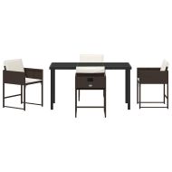 Комплект за хранене в градината 5 pcs Кафяво полиратан