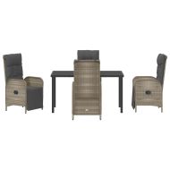 Комплект за хранене в градината 5 pcs Сив полиратан