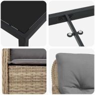 Комплект за хранене в градината 5 pcs Бежово полиратан