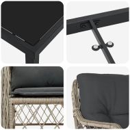 Комплект за хранене в градината 5 pcs Светлосиво полиратан