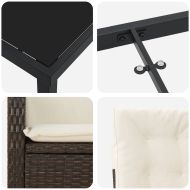 Комплект за хранене в градината 5 pcs Кафяво полиратан