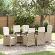 Комплект за хранене в градината 7 pcs Бежово полиратан