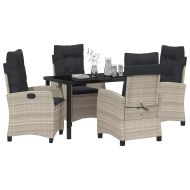 Комплект за хранене в градината 5 pcs Светлосиво полиратан