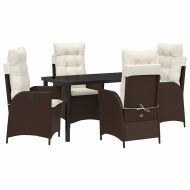 Комплект за хранене в градината 5 pcs Кафяво полиратан