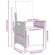 Комплект за хранене в градината 5 pcs Сив полиратан