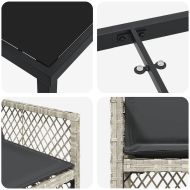 Комплект за хранене в градината 5 pcs Светлосиво полиратан