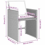 Комплект за хранене в градината 5 pcs Светлосиво полиратан