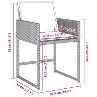 Комплект за хранене в градината 5 pcs Светлосиво полиратан