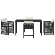Комплект за хранене в градината 5 pcs Черно полиратан