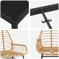 Комплект за хранене в градината 5 pcs Кафяво полиратан