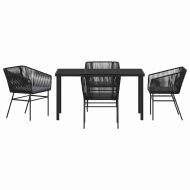 Комплект за хранене в градината с възглавница 5 pcs Черно