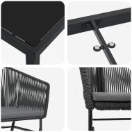 Комплект за хранене в градината с възглавница 5 pcs Черно